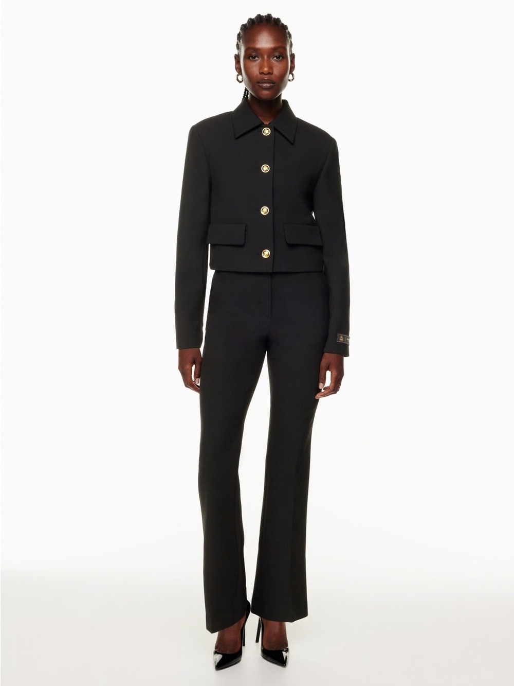 Aritzia Babaton Frances Black Cropped Boucle Tweed Jacket Blazer NWOT
Small